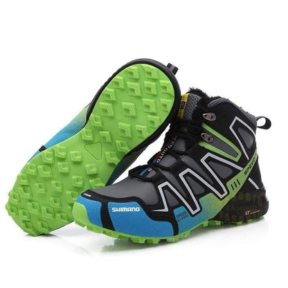 Unisex winter leather sneakers with warm fleece lining, ideal for snow and cold weather outdoor activities