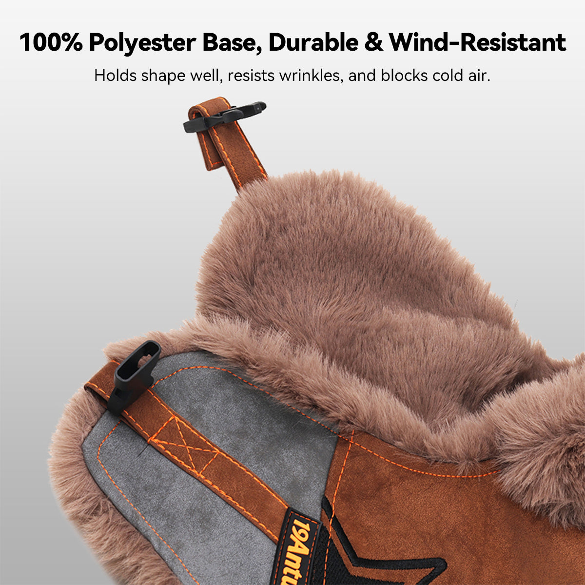 Model wearing a unisex trapper hat, demonstrating its comfortable fit and ear flap coverage