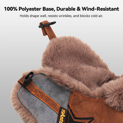 Model wearing a unisex trapper hat, demonstrating its comfortable fit and ear flap coverage