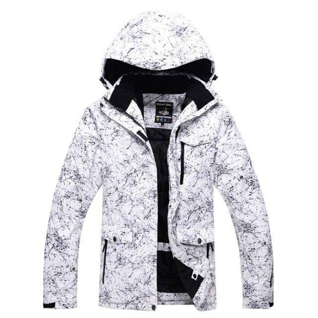 Close-up of hooded waterproof ski jacket, unisex design, warm winter apparel, snowboard ready
