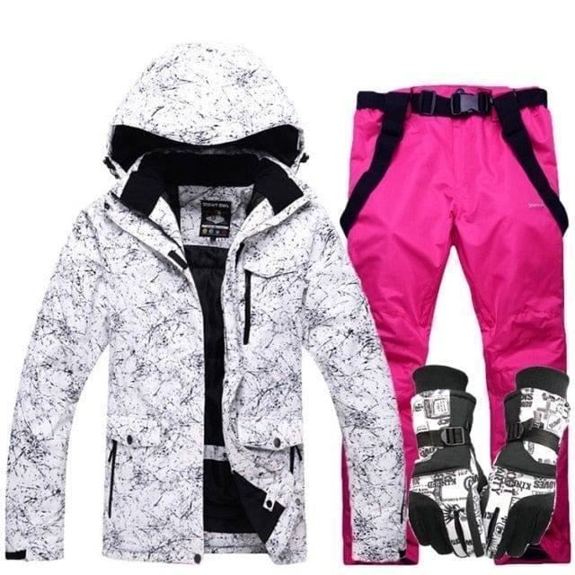 Unisex ski suit in a vibrant color, hooded and waterproof, essential warm winter outdoor gear
