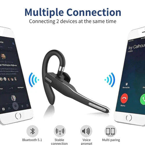 Office wireless Bluetooth headset with dual mic, noise cancellation for professional hands-free calls & productive work.
