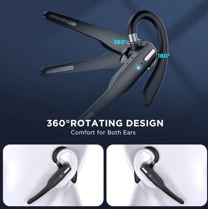 Unisex Bluetooth wireless headset with dual mic for noise-cancelling, hands-free calls & clear communication.