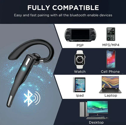Advanced wireless Bluetooth headset, dual mic & noise cancellation for superior hands-free voice calls and conferencing.
