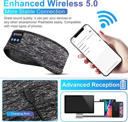 Innovative wireless Bluetooth sleeping headphones and versatile sports band for active lifestyles.