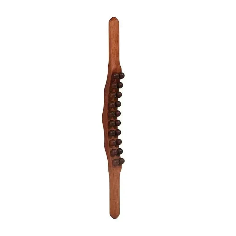 Therapeutic wooden Gua Sha stick for alleviating muscle soreness and promoting deep relaxation.