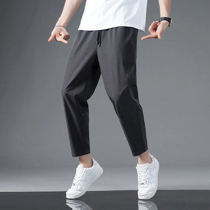 Close-up of Zephy active comfort pants fabric, highlighting lightweight and moisture-wicking stretch material.