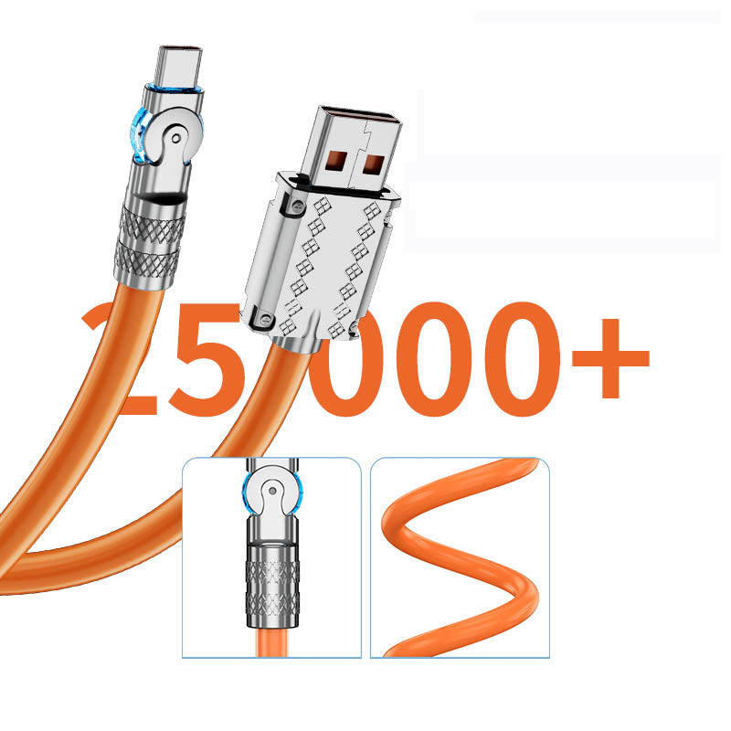 Universal 180° rotating anti-break fast charging cable.