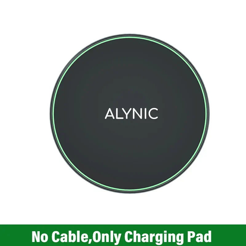 Modern 30W wireless fast charger pad. Essential smartphone accessory for quick power.