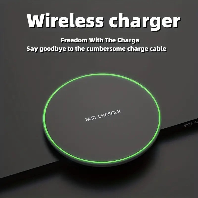 Charge your smartphone quickly with this 30W universal wireless fast charging pad.