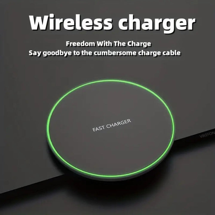 Charge your smartphone quickly with this 30W universal wireless fast charging pad.