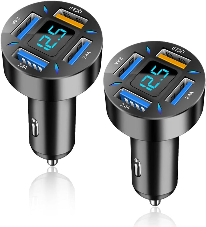 Universal 66W Super Fast Car Charger with USB PD & QC 3.0 for quick phone & tablet charging.