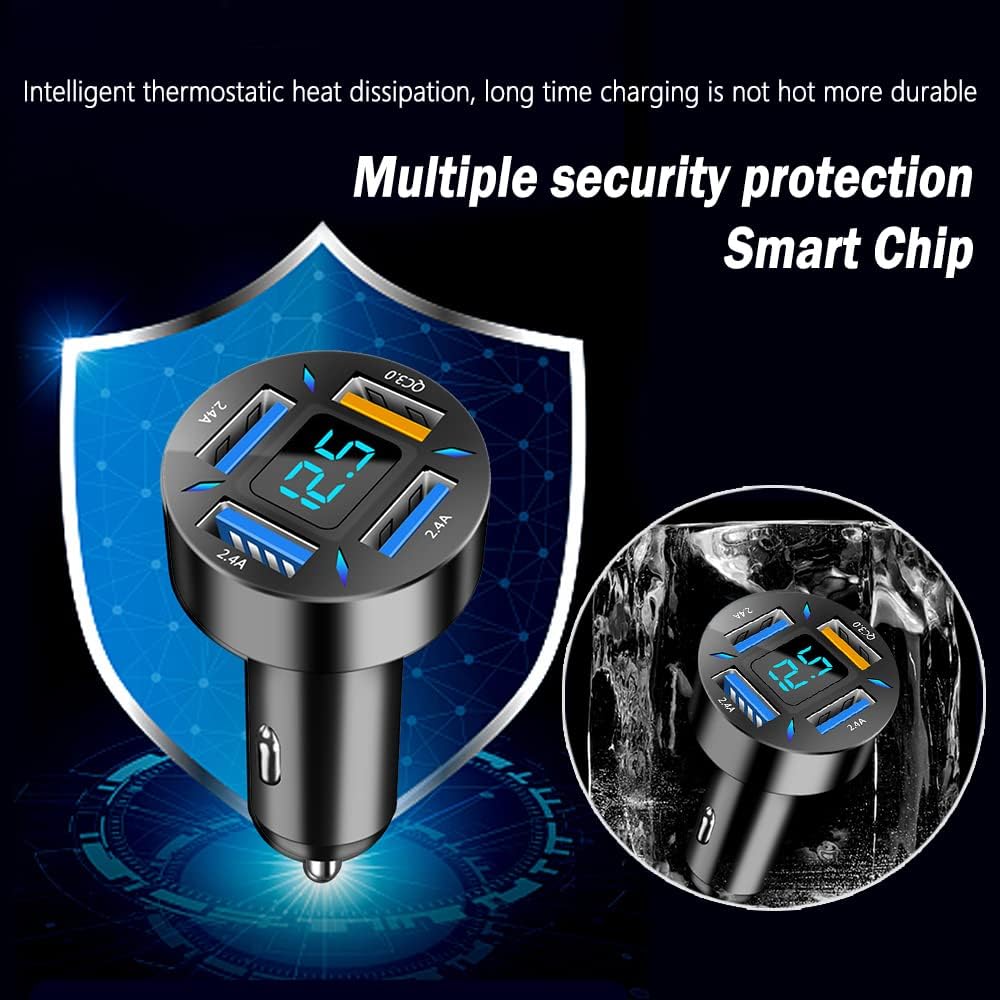 Dual-port 66W Super Fast Car Charger with USB PD & QC 3.0, essential for multi-device rapid charging.