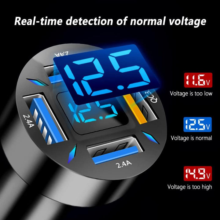 High-speed 66W car charger, USB PD & QC 3.0 support, quickly charges phones & tablets in your vehicle.