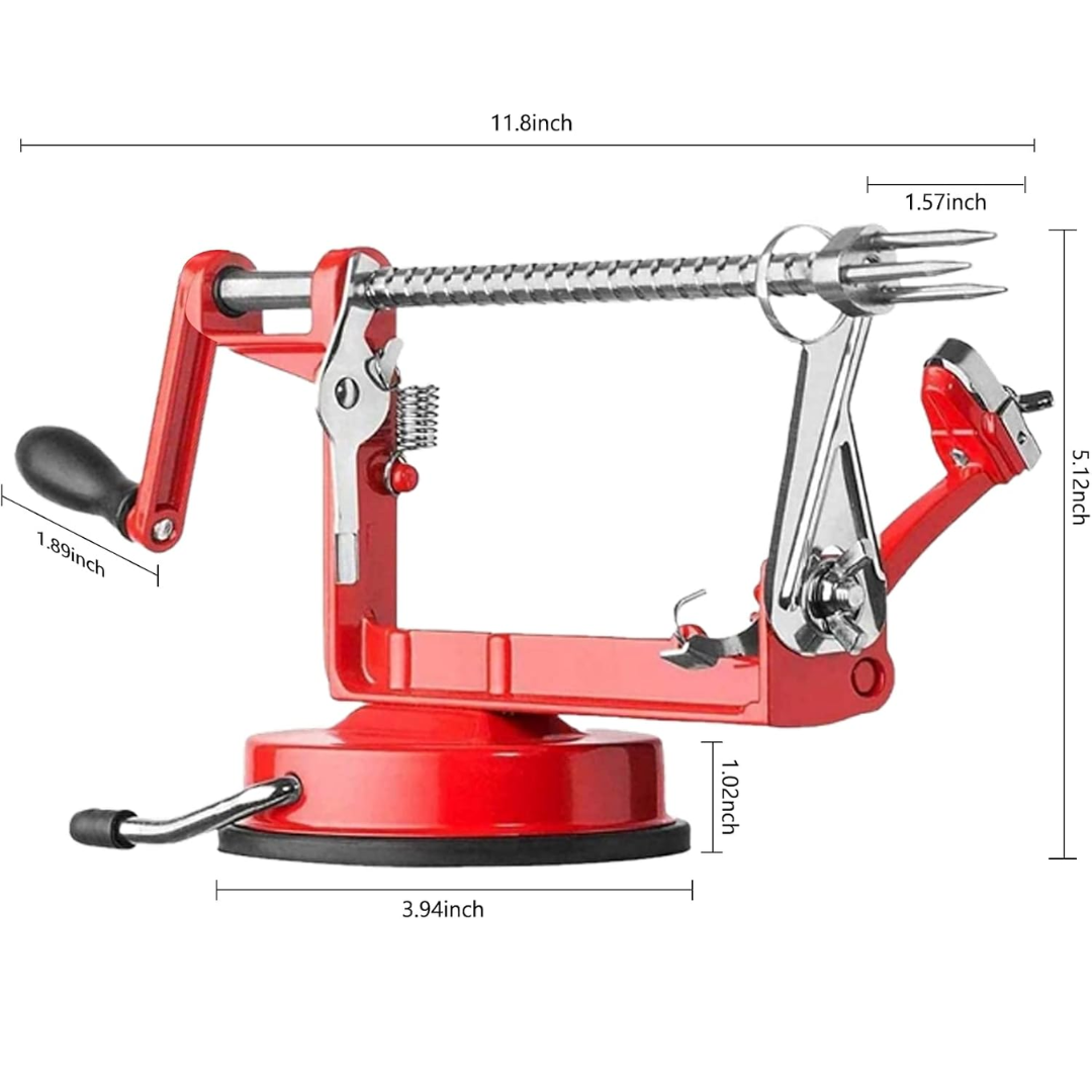 Fast and easy apple peeling and slicing with this stainless steel kitchen tool.