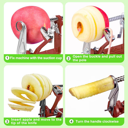 Home kitchen apple peeler and corer tool, designed for easy fruit preparation and baking.