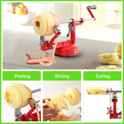 Food prep gadget: Universal apple peeler & slicer with durable construction for daily use.