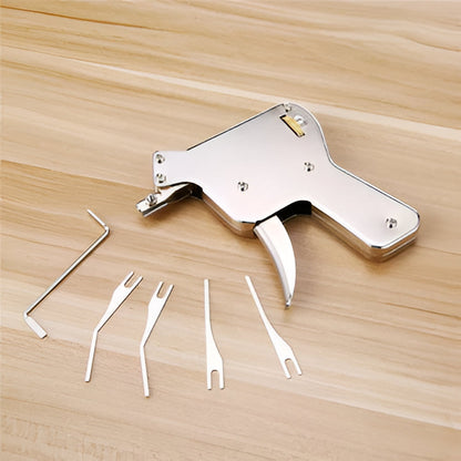 Portable universal automatic lock pick tool, ideal for emergency home access and quick door unlocking.
