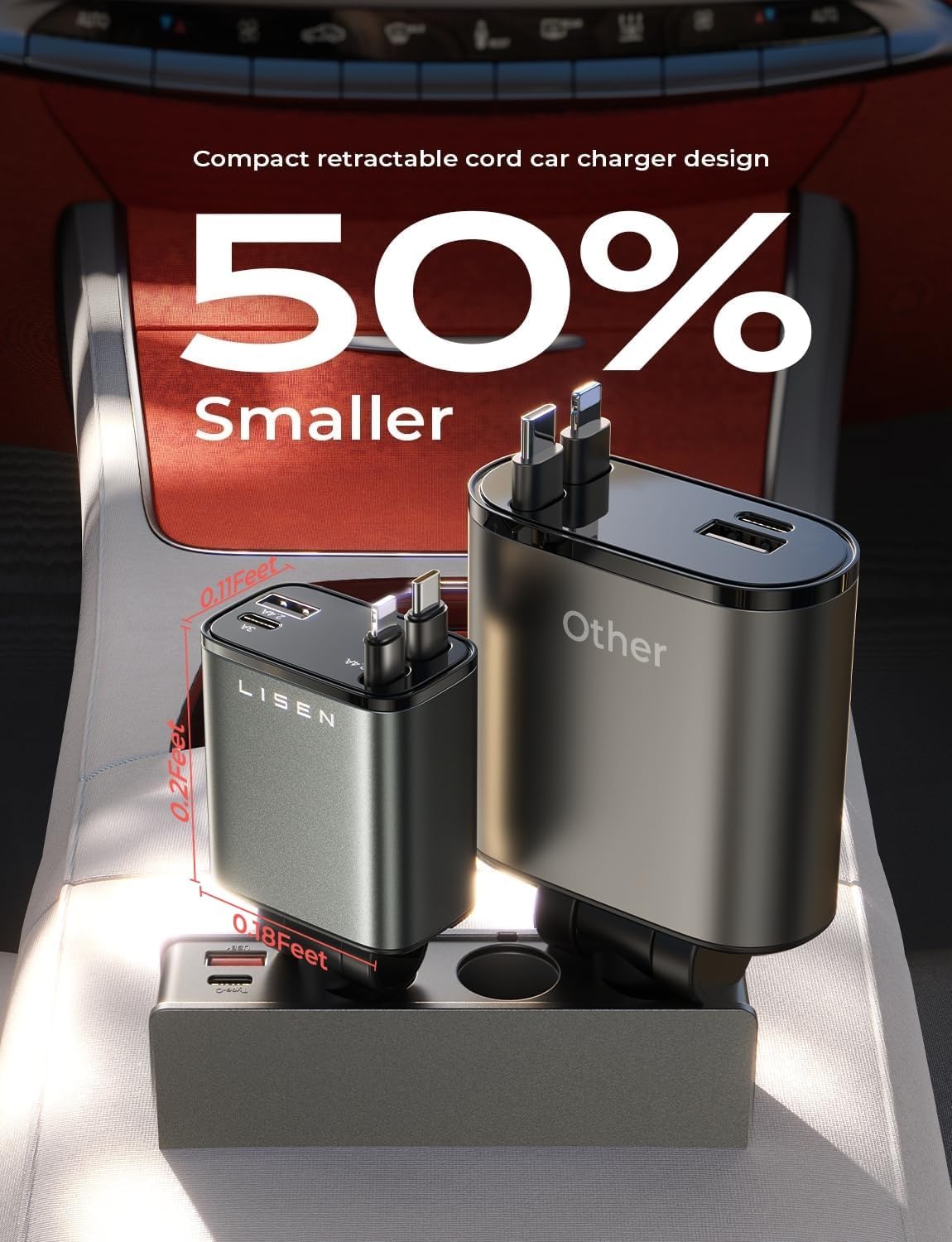 Stay charged on road trips with this universal retractable car charger, perfect for any mobile device.