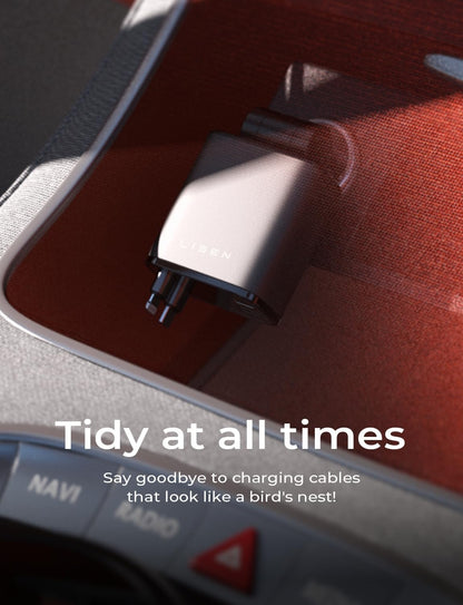 Retractable car charger with integrated USB-C and other common USB cables for universal device compatibility.