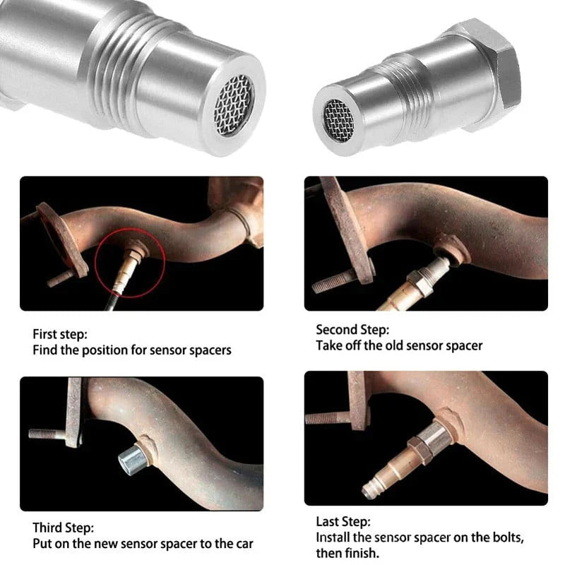 CEL fix eliminator: Universal M18*1.5 O2 oxygen sensor adapter for car exhaust, prevents check engine light.