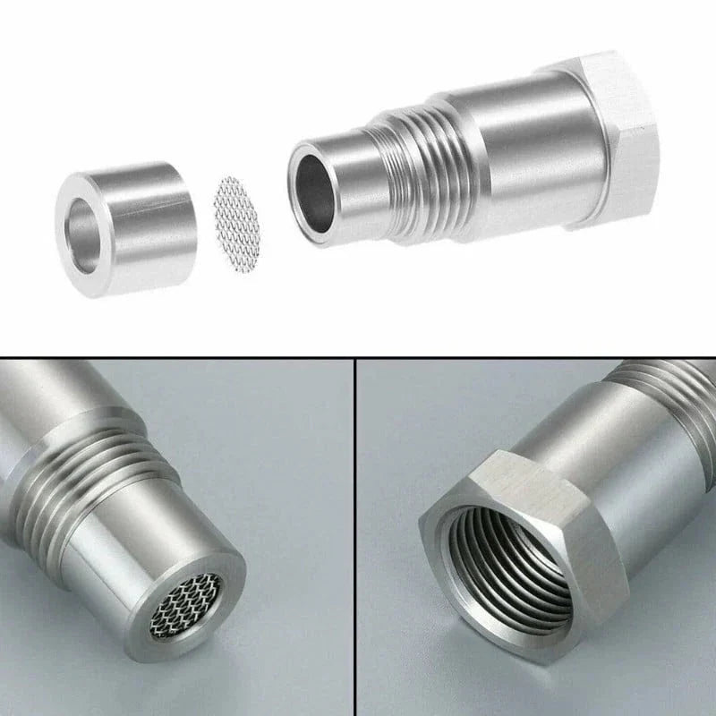 Automotive O2 oxygen sensor adapter (M18*1.5) to fix car check engine light and improve exhaust system.