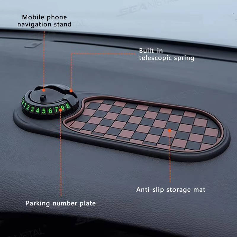 Adjustable universal car phone holder for dashboard, offers secure grip & convenient organization.