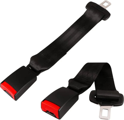 Universal car seat belt extender for enhanced comfort and improved safety in vehicles.