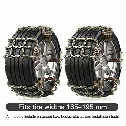 Car accessory: durable snow chains for safe winter driving and traction