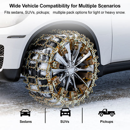 Snow chains for car tires, essential winter driving accessory