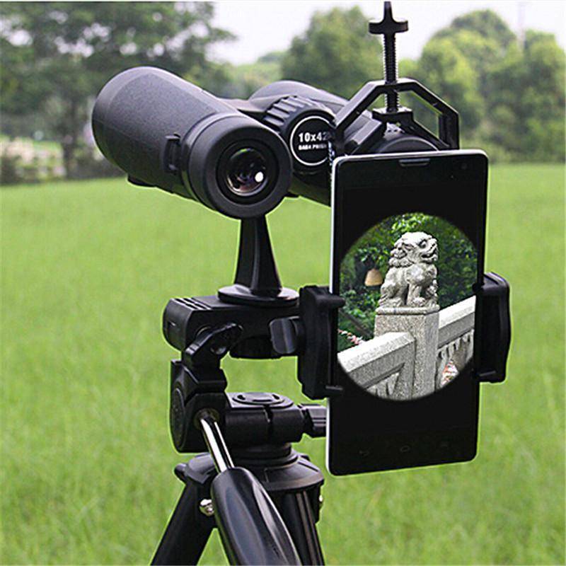 Adjustable cell phone camera adapter, compatible with various optics for mobile photography