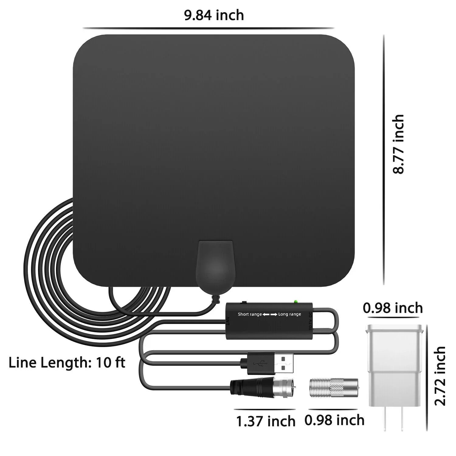 High-performance long-range amplified indoor HDTV antenna for reliable digital TV reception & cord cutting.