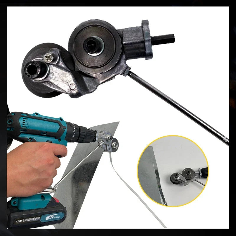 Heavy-duty metal cutter drill attachment for efficient sheet metal cutting in workshops & DIY projects.