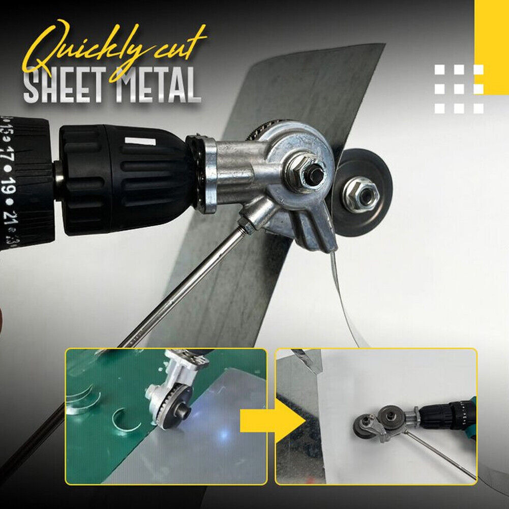 Convert your electric drill into a powerful sheet metal plate cutter. Ideal for auto repair & plumbing tasks.