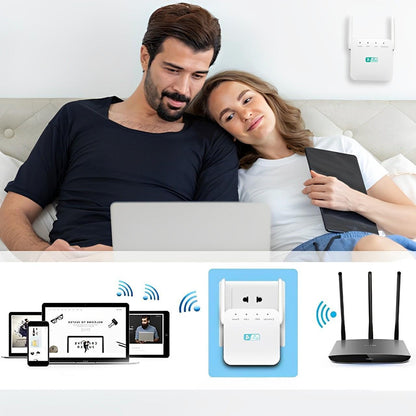High-speed WiFi Repeater to eliminate dead zones. Boost signal for seamless home networking & reliable internet.