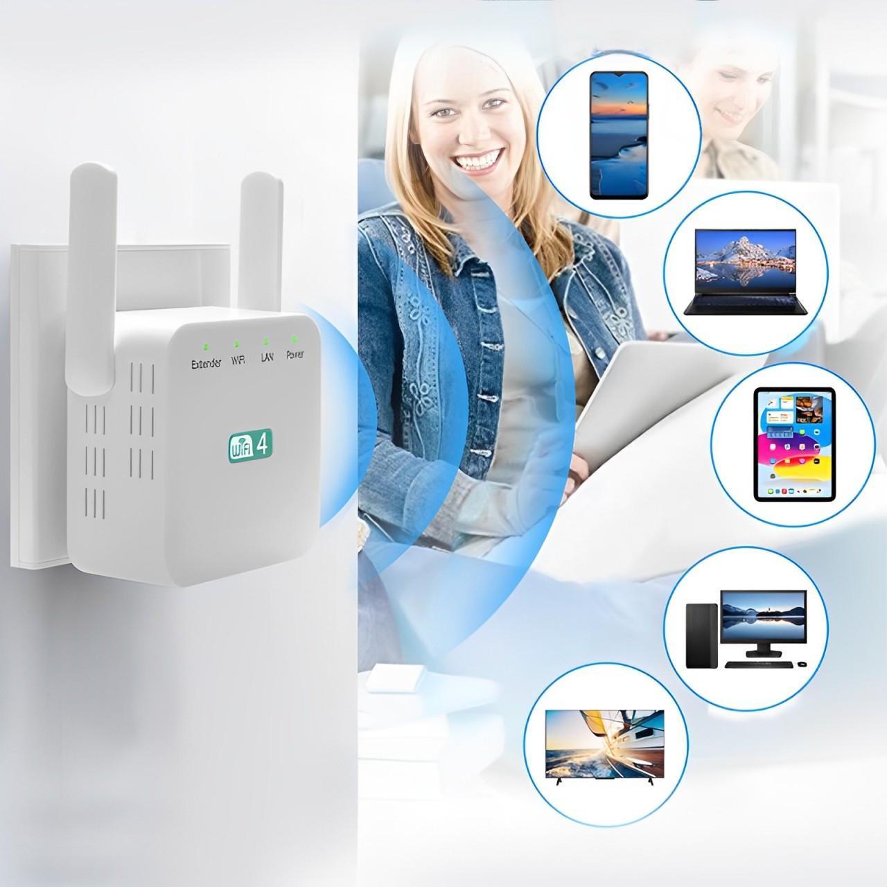 Powerful WiFi Extender & wireless amplifier for long-range, stable internet connection. Easy setup network upgrade.