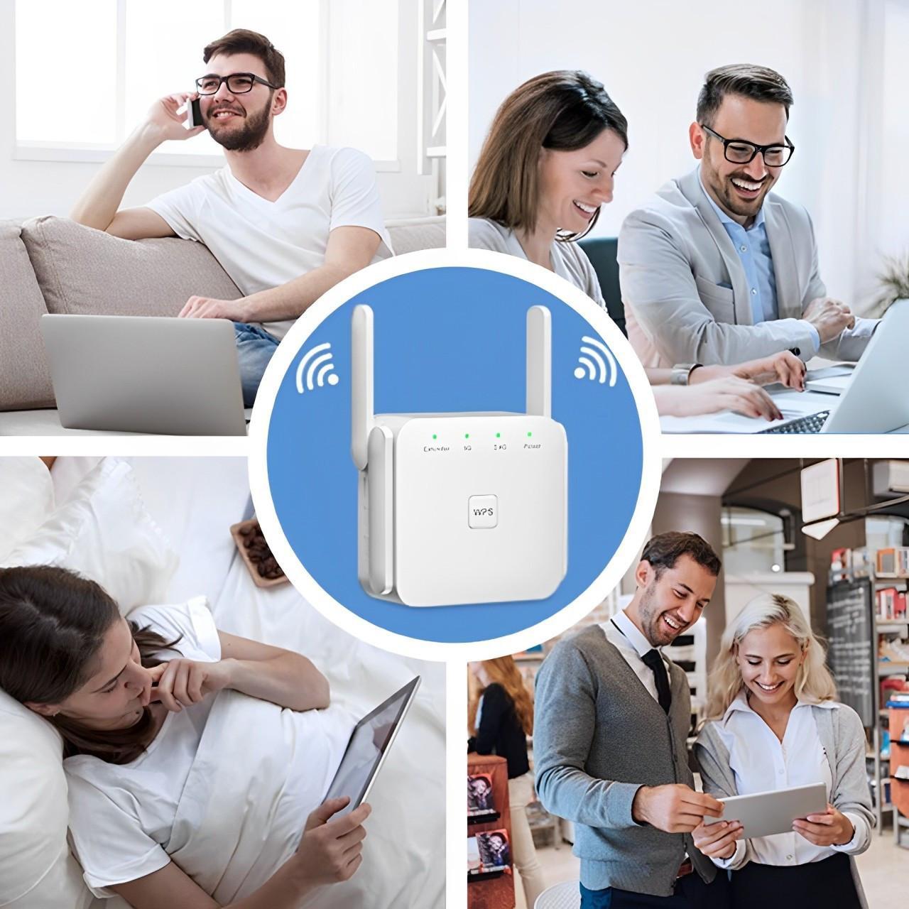 Universal WiFi Extender for seamless connection. Eliminate dead zones, enjoy stable home internet & boost signal.