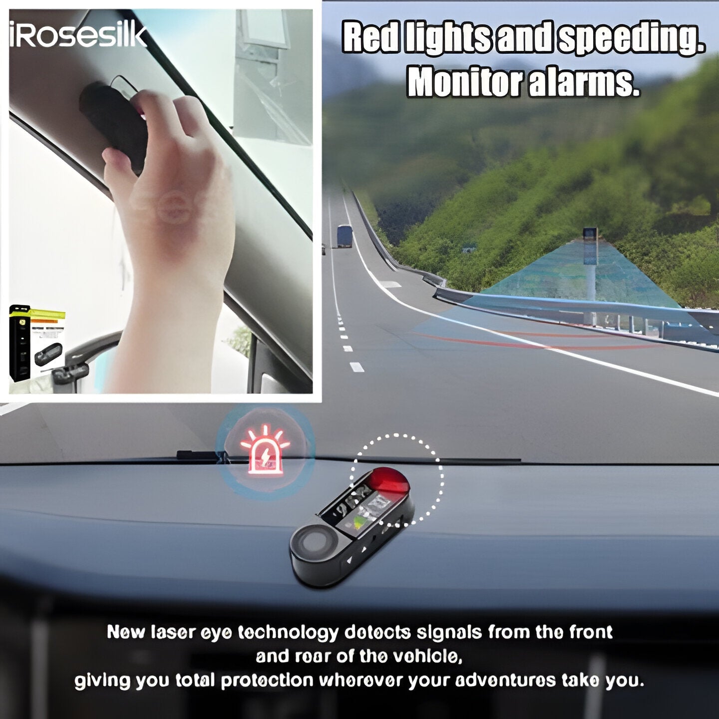 Advanced laser radar detector with speed trap detection for universal vehicle safety. Essential driver assistance.