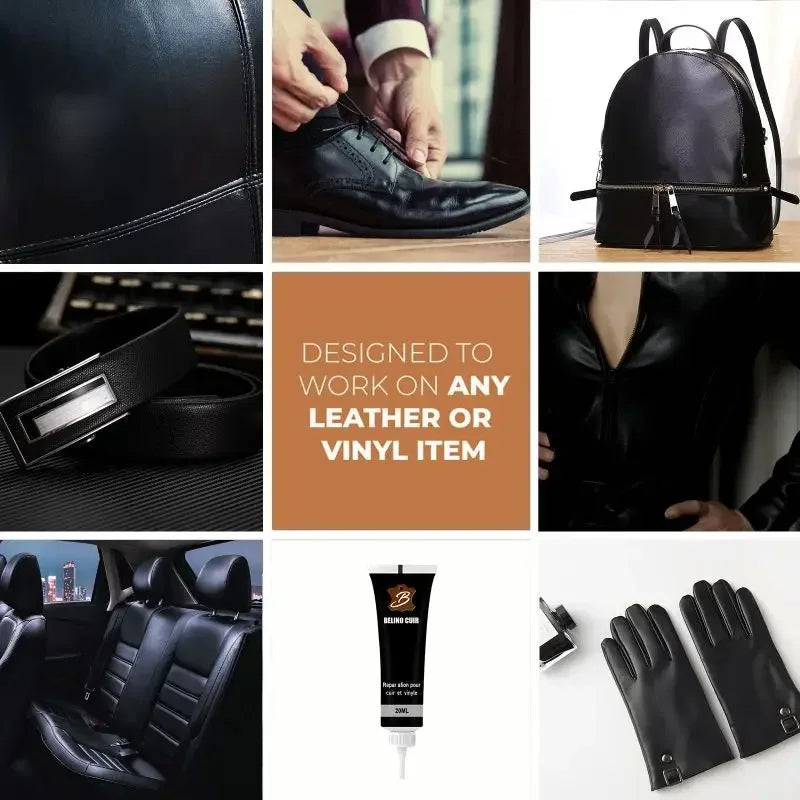 Applying Universal Leather Repair Gel to a damaged car seat. Easy crack filler & scratch repair for upholstery.