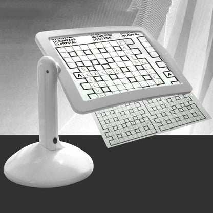Hands-free LED page magnifier for elderly & low vision users. Adjustable stand enhances reading, hobbies & crafts with 3x zoom.
