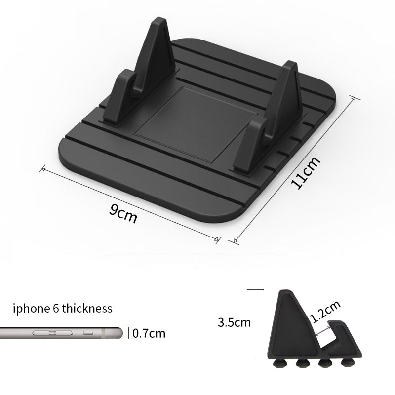 Secure universal car phone holder dashboard mount. Perfect non-slip stand for any mobile phone or GPS device.