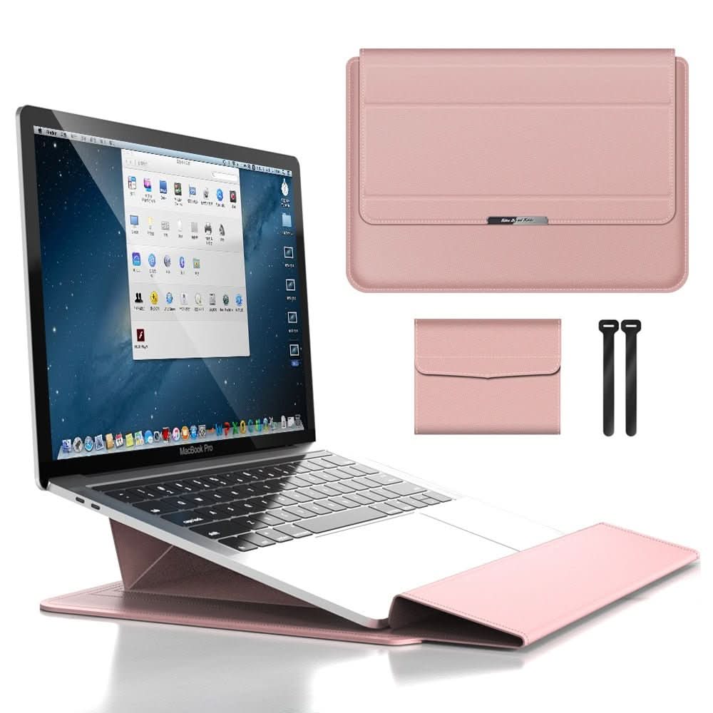 Laptop travel gear: FlexiGuard sleeve & stand combo, lightweight and essential for digital nomads.
