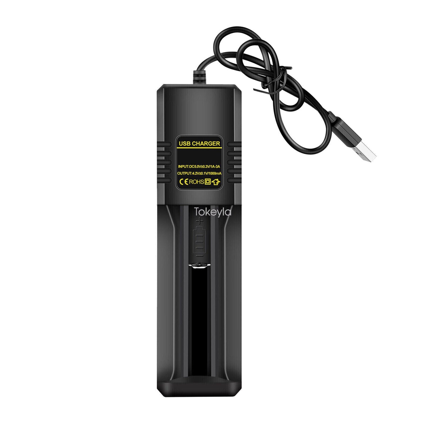Universal smart Li-ion battery charger for 18650 & 26650, fast and safe charging