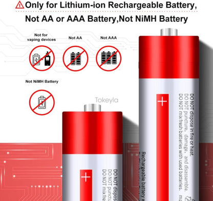 Smart universal battery charger compatible with 18650 and 26650 Li-ion cells