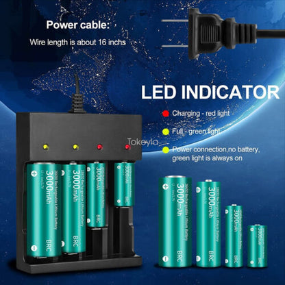 Advanced universal smart charger for 18650 and 26650 Li-ion batteries, dual input