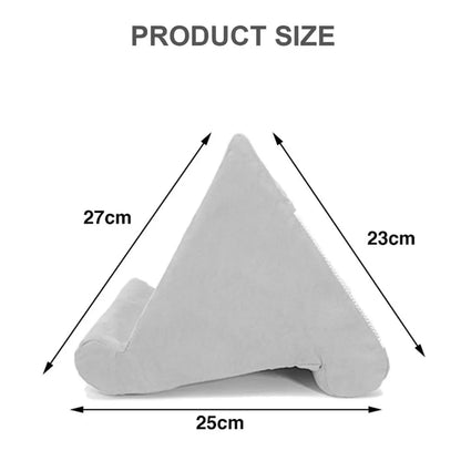 Universal soft suede tablet pillow stand, ergonomic hands-free viewing, ideal reading accessory.