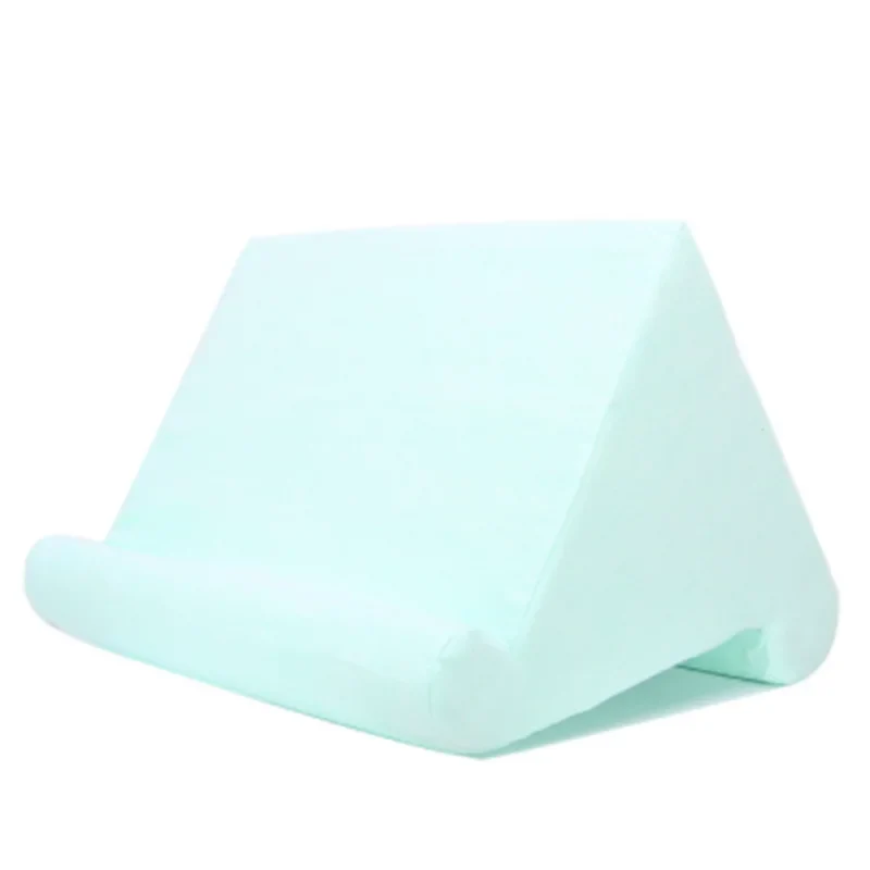 Ergonomic tablet stand for comfortable hands-free reading, soft viewing pillow for bed/couch.