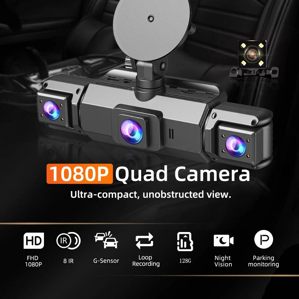 Clear front view recording by a wireless car dash cam with enhanced night vision.