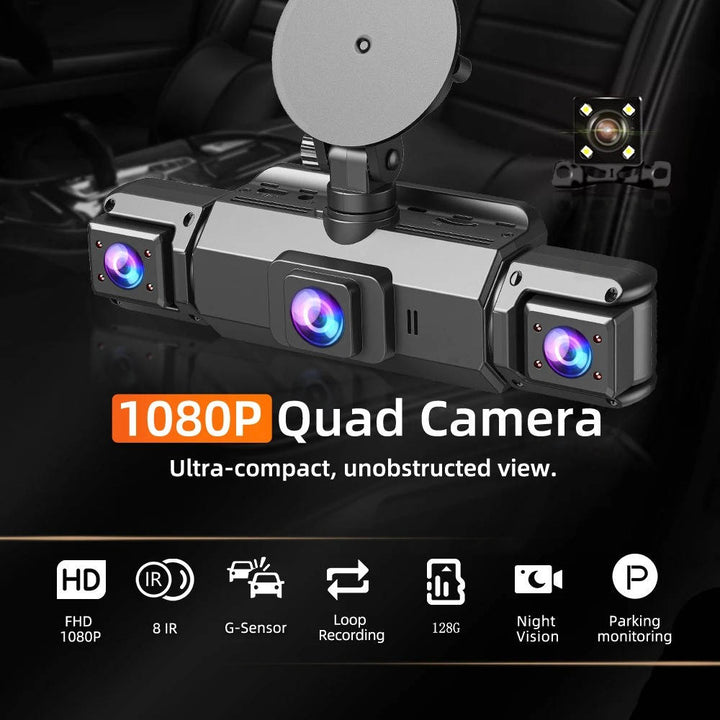 Clear front view recording by a wireless car dash cam with enhanced night vision.