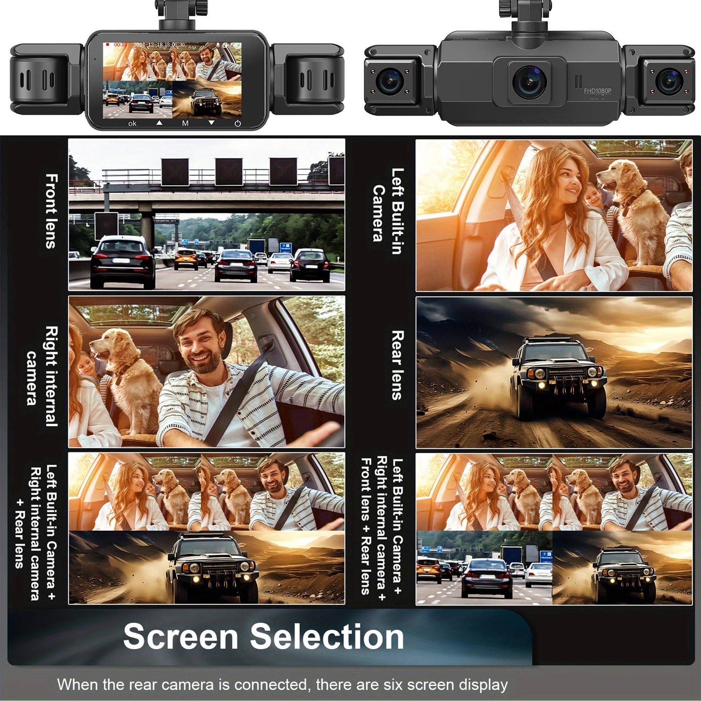 Rear view camera captures incidents with night vision. Wireless dashcam for auto surveillance.